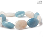 25x18mm Aquamarine & Morganite plain oval beads 17 inch 17 large hole beads - Beadsofcambay.com