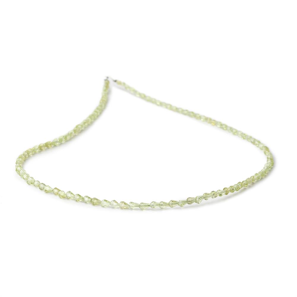 2.5x2-4x2.5mm Peridot Straight Drilled Faceted Tear Drops 14 inch 96 beads - Beadsofcambay.com