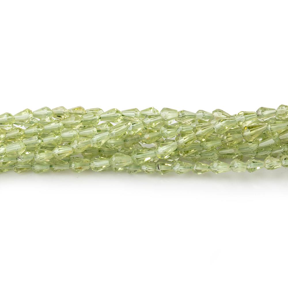 2.5x2-4x2.5mm Peridot Straight Drilled Faceted Tear Drops 14 inch 96 beads - Beadsofcambay.com