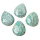 25x20mm Dark Amazonite Faceted Pear Focal Pendant Bead 1 piece - Beadsofcambay.com