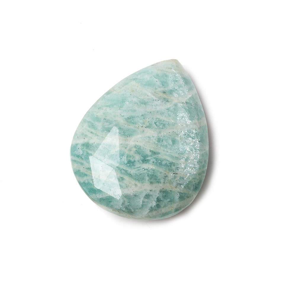 25x20mm Dark Amazonite Faceted Pear Focal Pendant Bead 1 piece - Beadsofcambay.com