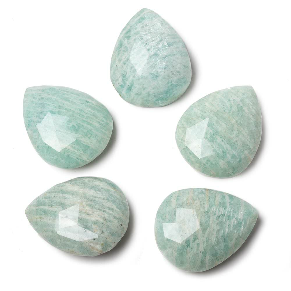 25x20mm Medium Amazonite Faceted Pear Focal Pendant Bead 1 piece - Beadsofcambay.com