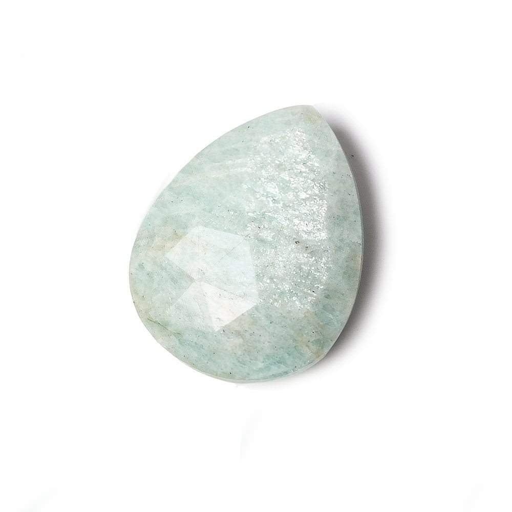 25x20mm Pale Amazonite Faceted Pear Focal Pendant Bead 1 piece - Beadsofcambay.com