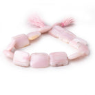 25x20mm Pink Peruvian Opal Plain Rectangle Beads 12 inch 13 pieces - Beadsofcambay.com