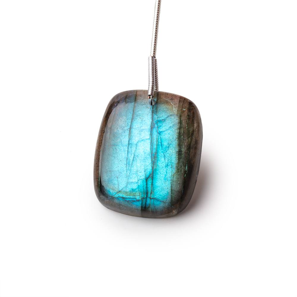 25x20x7mm Labradorite Plain Cushion Pendant 1 AAA Focal - Beadsofcambay.com