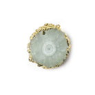 25x22mm 22kt Gold leafed Solar Quartz Slice Pendant 1 piece - Beadsofcambay.com