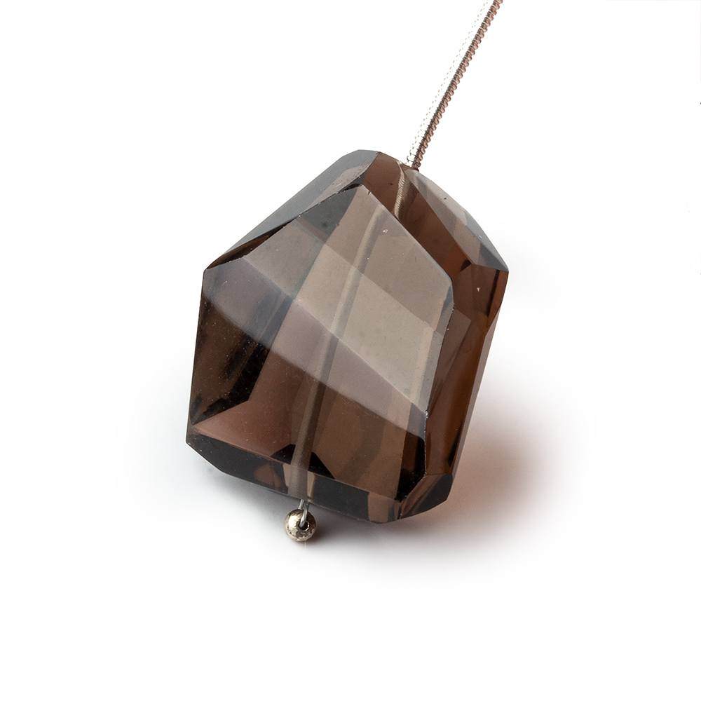 25x22mm Smoky Quartz Faceted Nugget Focal Bead 1 piece - Beadsofcambay.com