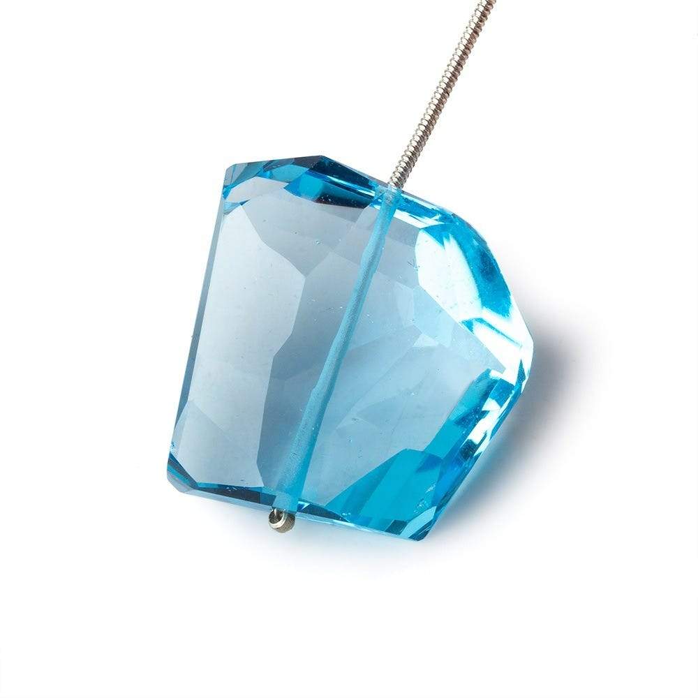 25x24mm Swiss Blue Topaz Faceted Nugget Focal Bead 1 piece - Beadsofcambay.com