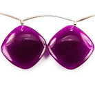 25x25mmGrape Purple Chalcedony Plain Pillow Beads 6 inch 5 pieces - Beadsofcambay.com