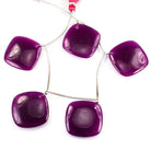 25x25mmGrape Purple Chalcedony Plain Pillow Beads 6 inch 5 pieces - Beadsofcambay.com