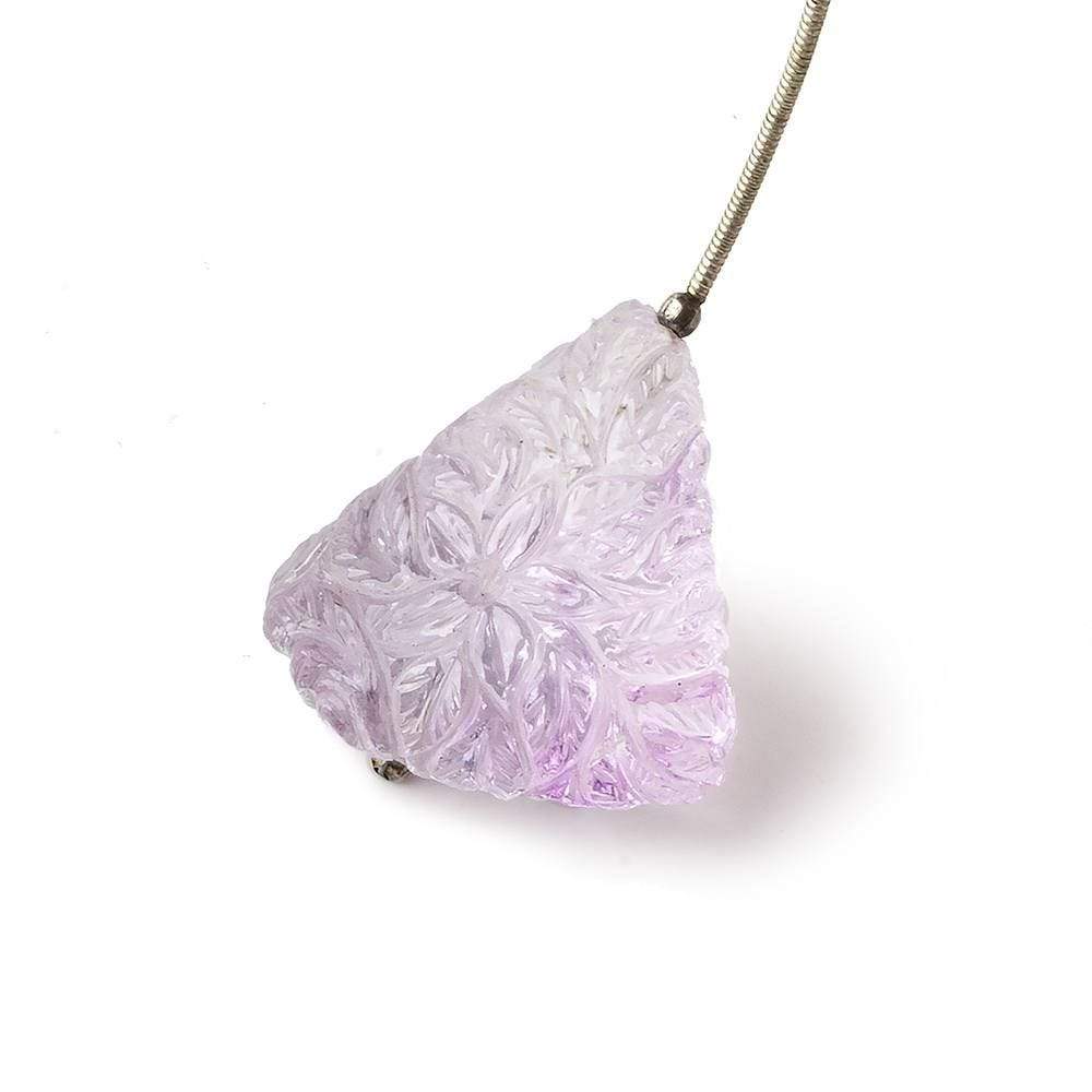 25x26x16mm Ametrine Floral Carved Nugget Focal Bead 1 piece - Beadsofcambay.com