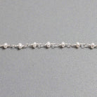 2.5x2mm White Baroque Freshwater Pearl Sterling Silver Chain by the foot - Beadsofcambay.com