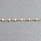 2.5x2mm White Button Freshwater Pearl Vermeil Chain by the foot 40 beads - Beadsofcambay.com