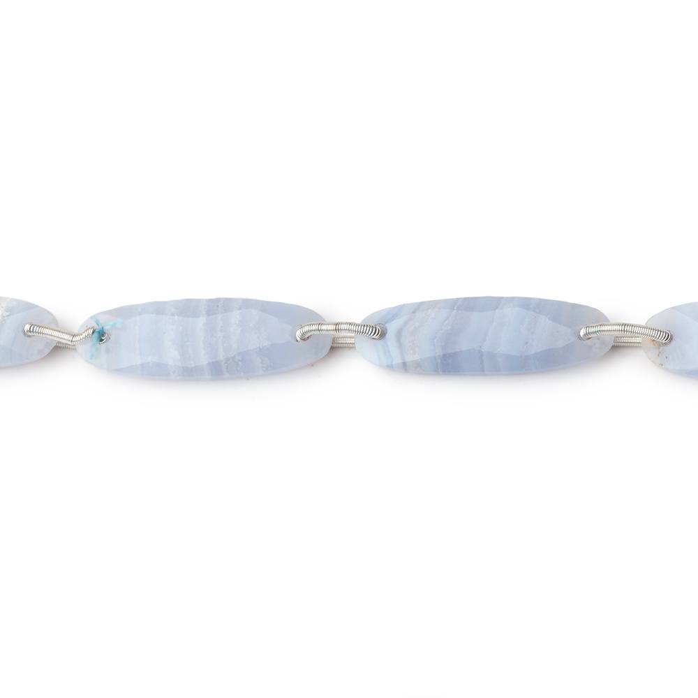 25x8mm Blue Lace Agate Double Drilled Rectangles 8 inch 8 Beads - Beadsofcambay.com