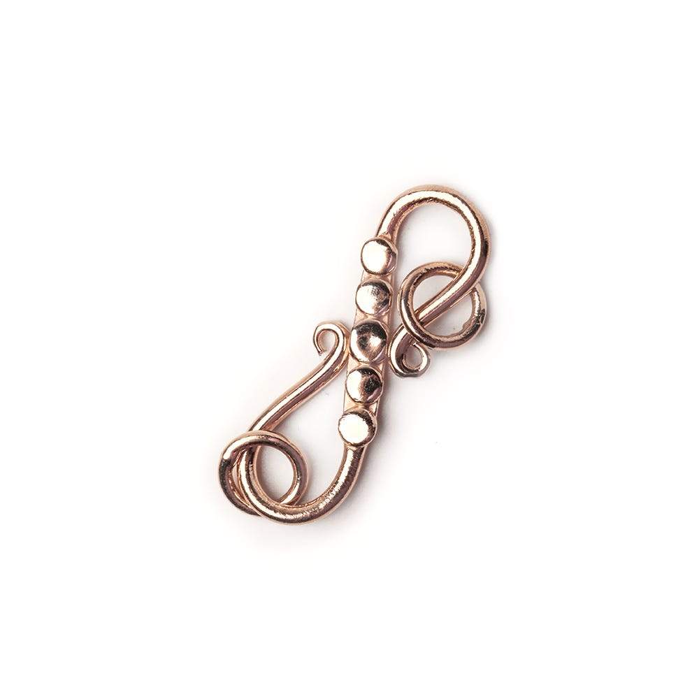 25x8mm Rose Gold plated .925 Silver S Hook 5 Polka Dot Clasp 1 piece - Beadsofcambay.com