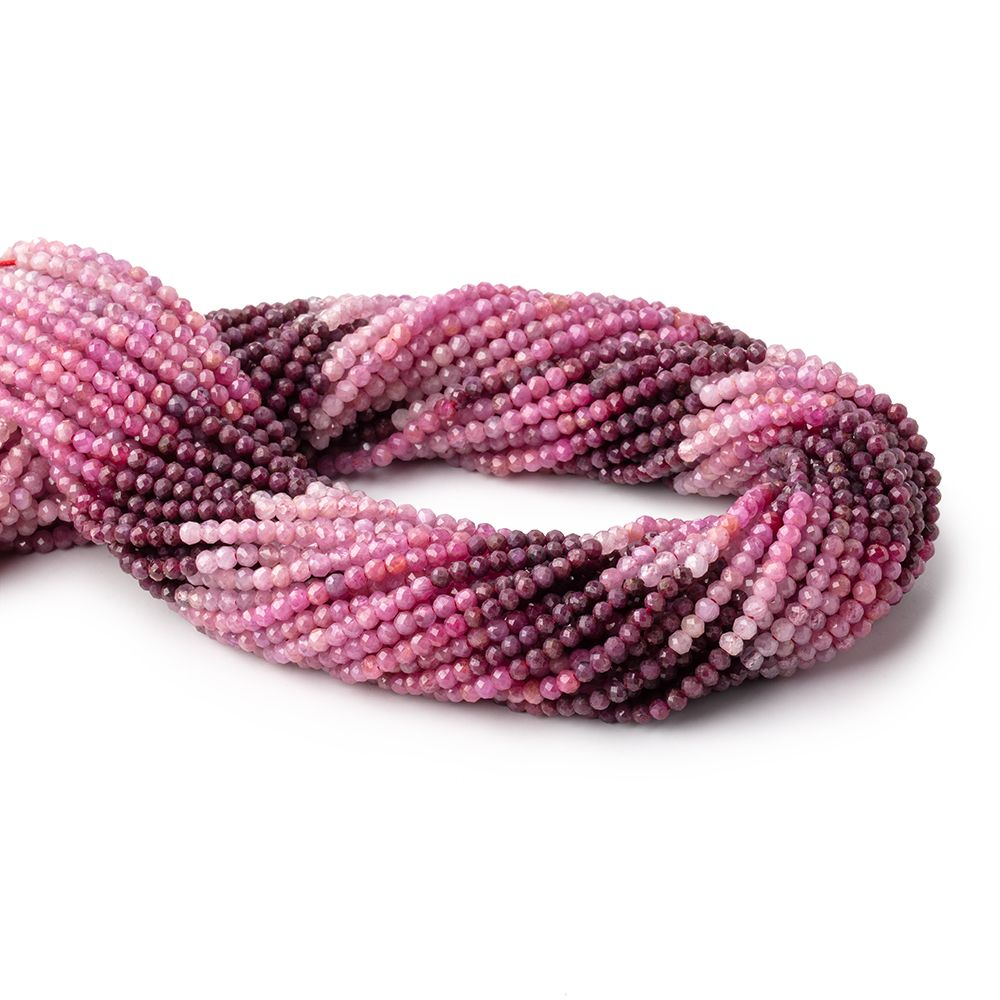 2.6-2.8mm Shaded Ruby Micro Faceted Rondelle Beads 12.5 inch 132 pieces - Beadsofcambay.com