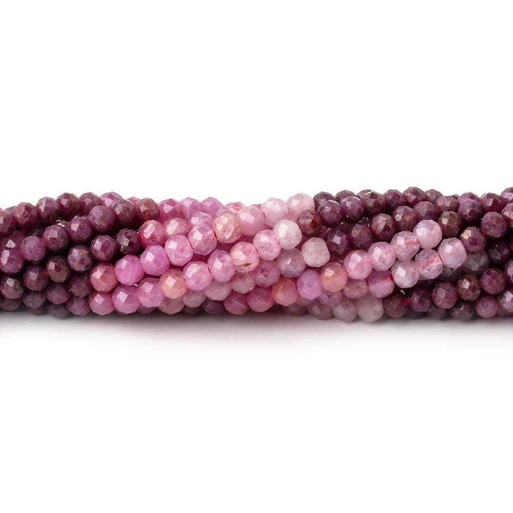 2.6-2.8mm Shaded Ruby Micro Faceted Rondelle Beads 12.5 inch 132 pieces - Beadsofcambay.com
