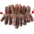 26- 42mm Ferrous Quartz Elongated Pear Beads 3 inch 21 pieces - Beadsofcambay.com