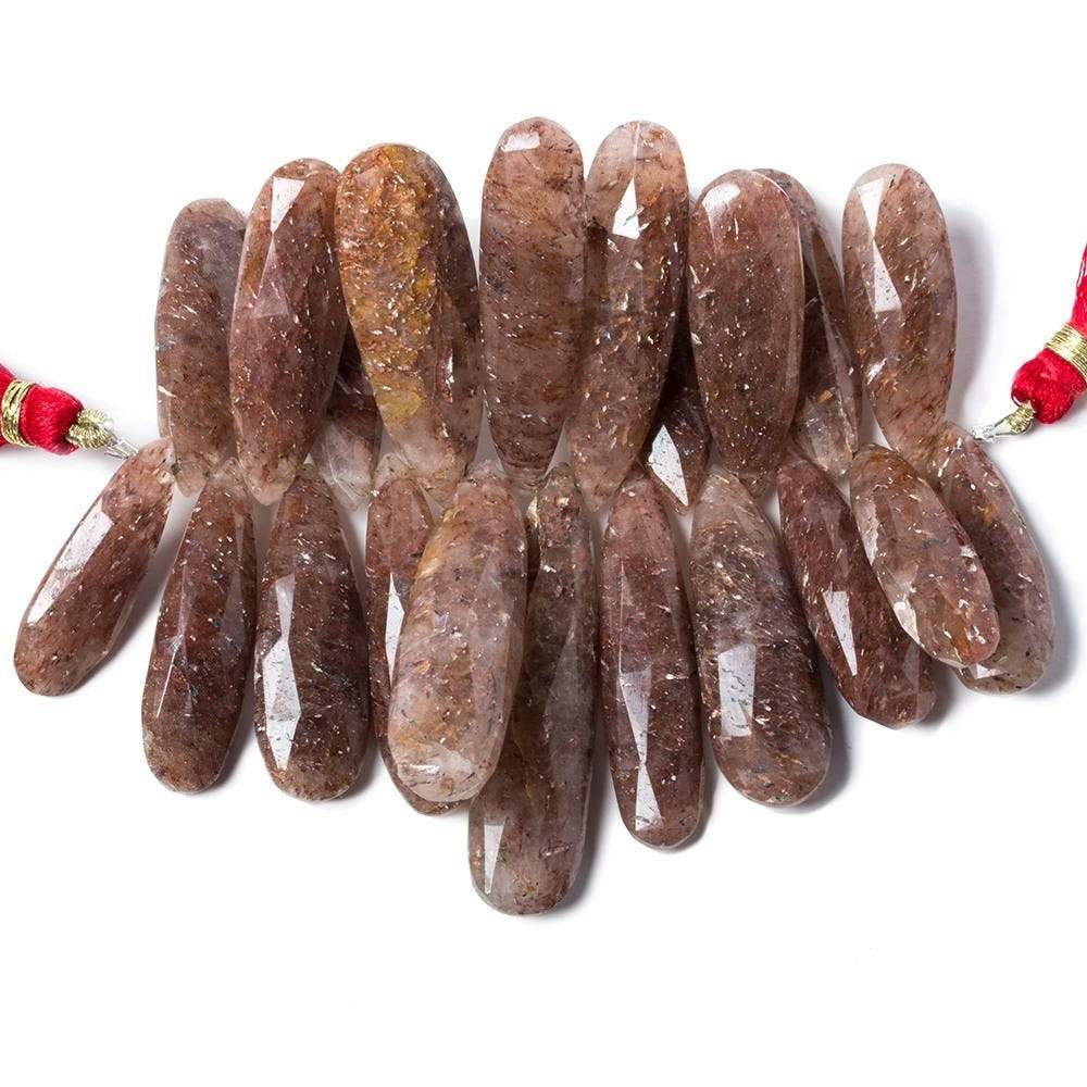26- 42mm Ferrous Quartz Elongated Pear Beads 3 inch 21 pieces - Beadsofcambay.com