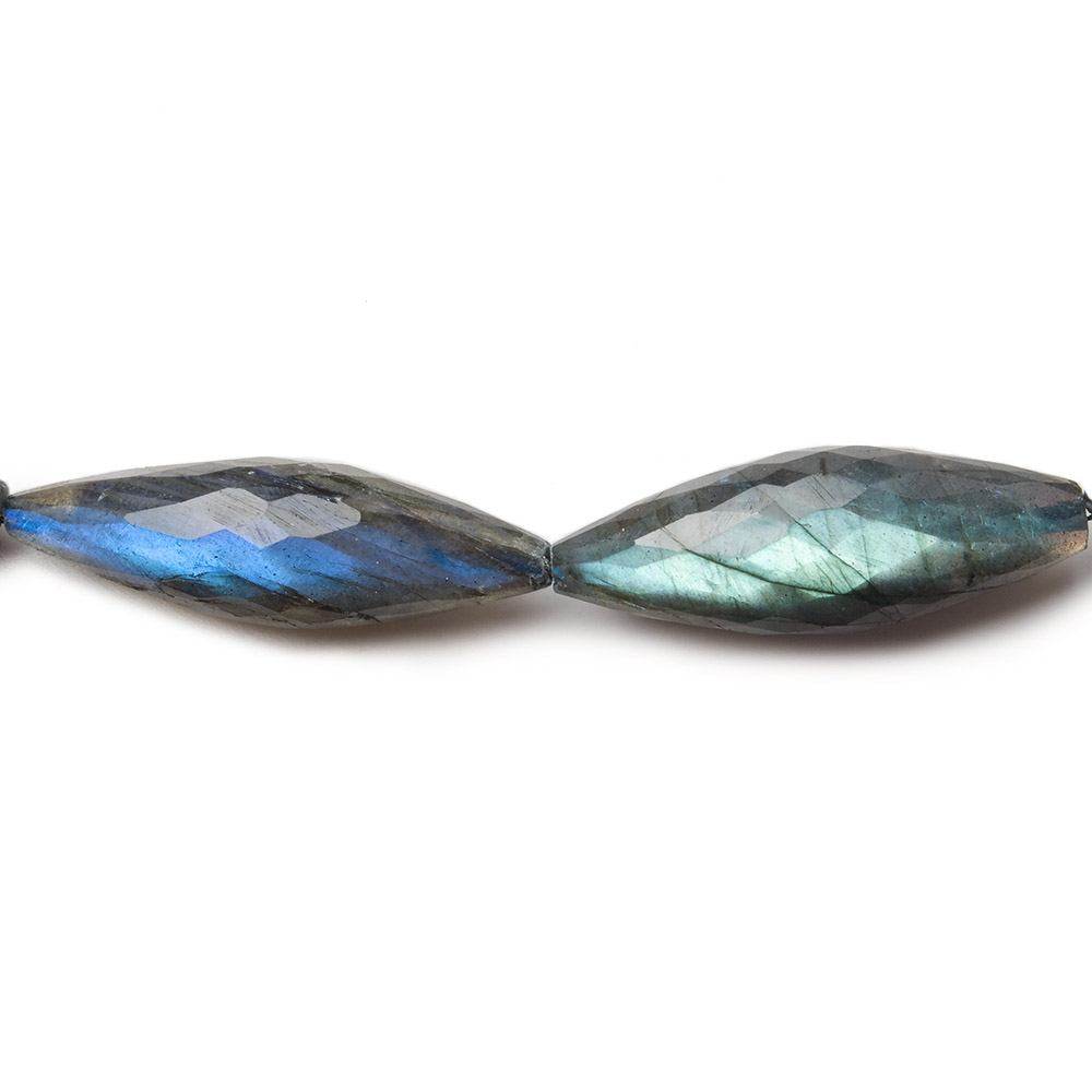 26.5x9.5-34x12mm Labradorite faceted marquise 15 inch 13 beads AA - Beadsofcambay.com