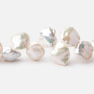 10x8-15x13mm Off White Top Drilled Keshi Freshwater Pearls 16 inch 50 pieces - BeadsofCambay.com