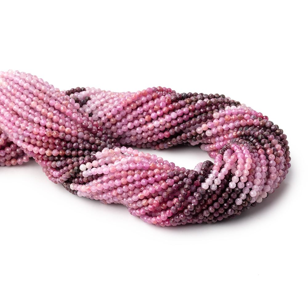 2.6mm Shaded Ruby Micro Faceted Round Beads 12.5 inch 130 pieces - Beadsofcambay.com