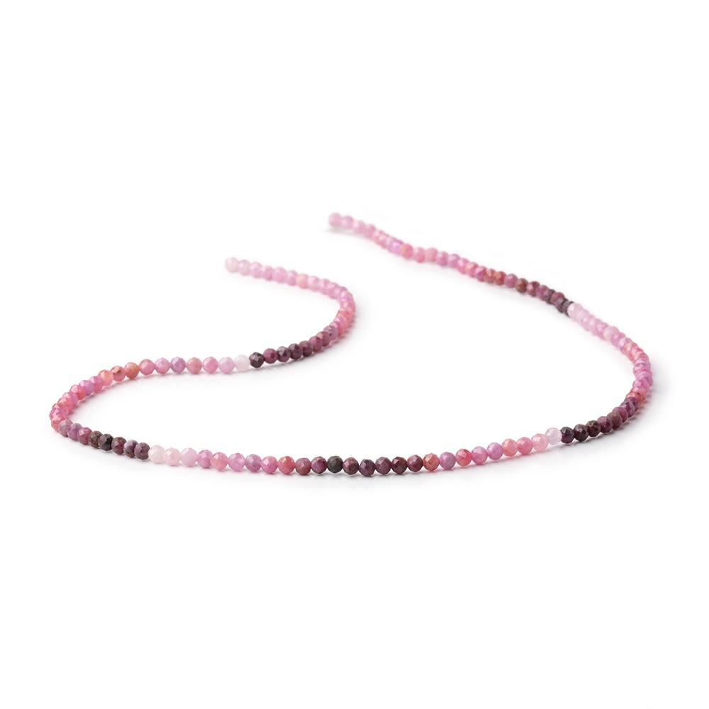 2.6mm Shaded Ruby Micro Faceted Round Beads 12.5 inch 130 pieces - Beadsofcambay.com