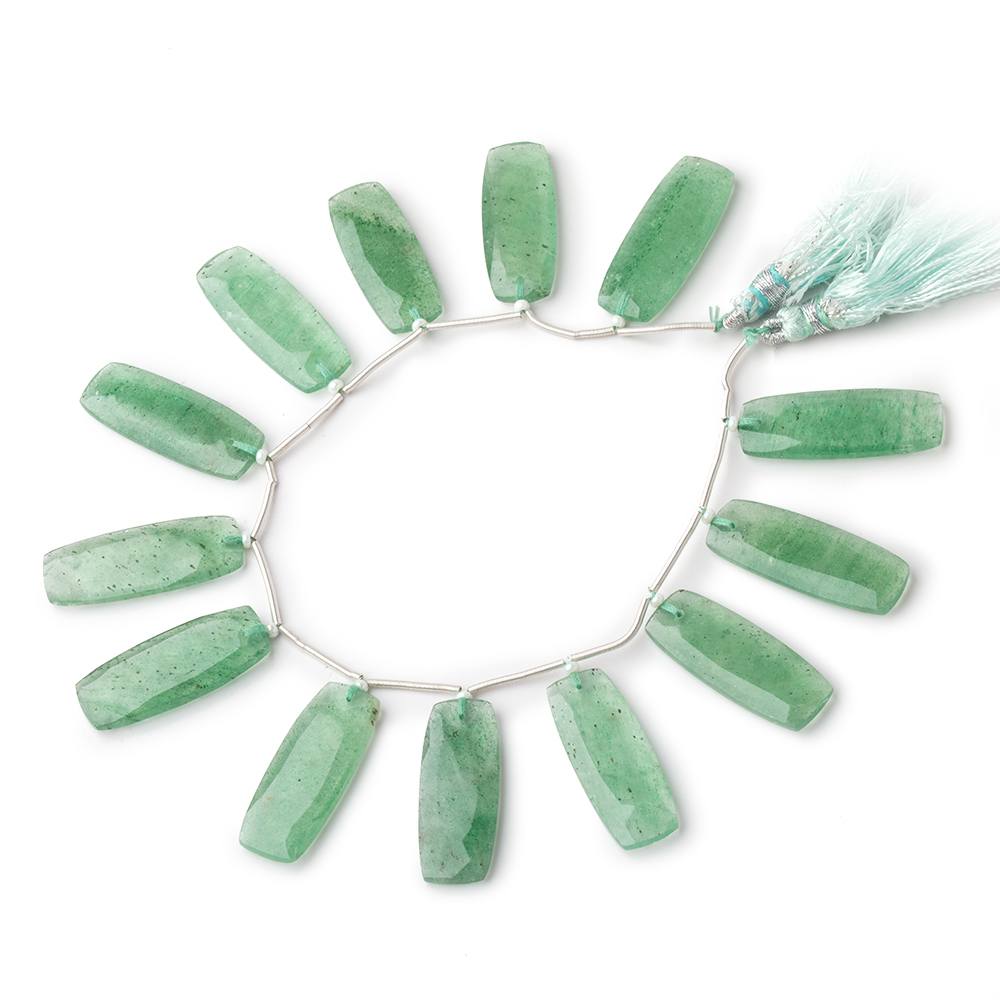 26x10.5-28x11mm Aventurine Faceted Rectangles 7.5 inch 13 Beads - Beadsofcambay.com