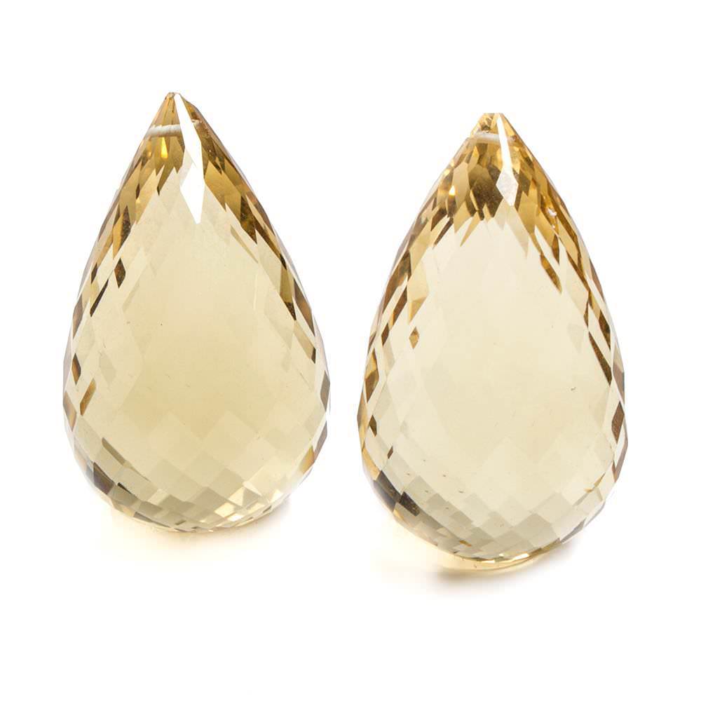 26x14mm Citrine Faceted Tear Drop Focal Bead Set of 2 - Beadsofcambay.com