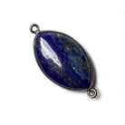 26x16mm Oxidized Silver Bezel Lapis Lazuli Marquise Connector 1 piece - Beadsofcambay.com
