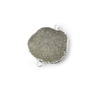 26x18x4mm Silver Leaf Silver Grey Agate Drusy Free Shape Connector 1 piece - Beadsofcambay.com