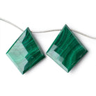 26x20-35x29mm Malachite Faceted Kite Beads 7.5 inch 8 pieces - Beadsofcambay.com