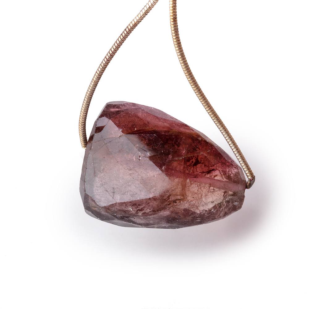 26x20mm Rubelite Tourmaline Faceted Nugget 1 Focal Bead - Beadsofcambay.com