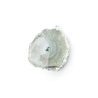 26x21mm Silver leafed Solar Quartz Slice Pendant 1 piece - Beadsofcambay.com
