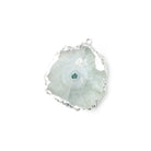 26x21mm Silver leafed Solar Quartz Slice Pendant 1 piece - Beadsofcambay.com