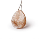26x22mm Rutilated Quartz Faceted Pear Focal Bead 1 piece - Beadsofcambay.com