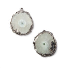 26x22mm to 27x23mm Black Gold Leaf Edged Solar Quartz Stalactite Pendant Set of 2 - Beadsofcambay.com