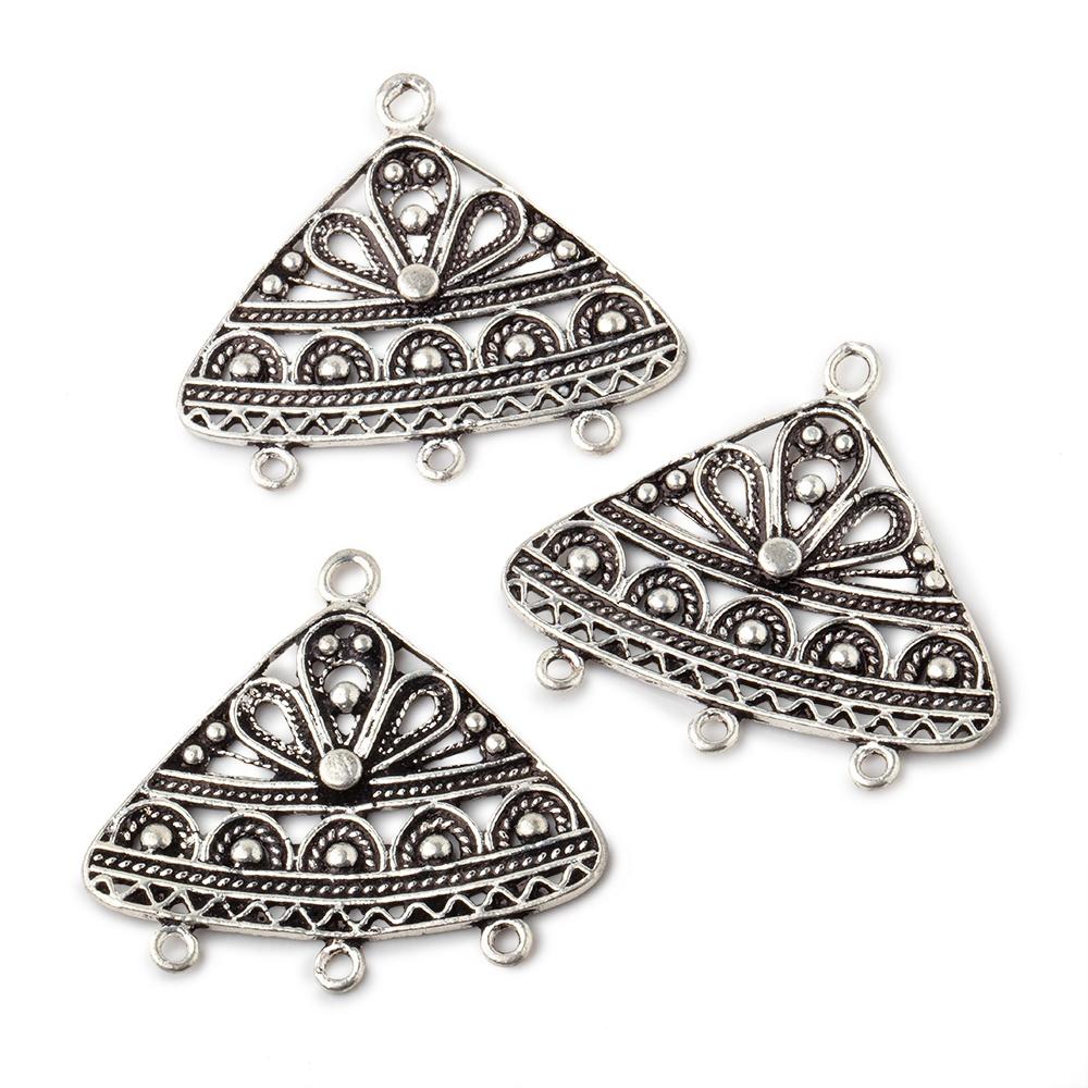 26x28mm Sterling Silver Chandelier With 3 Drop Rings 1 piece - Beadsofcambay.com