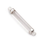 26x4.5mm Silver Leafed Crystal Quartz Tube Focal Connector 1 piece - Beadsofcambay.com