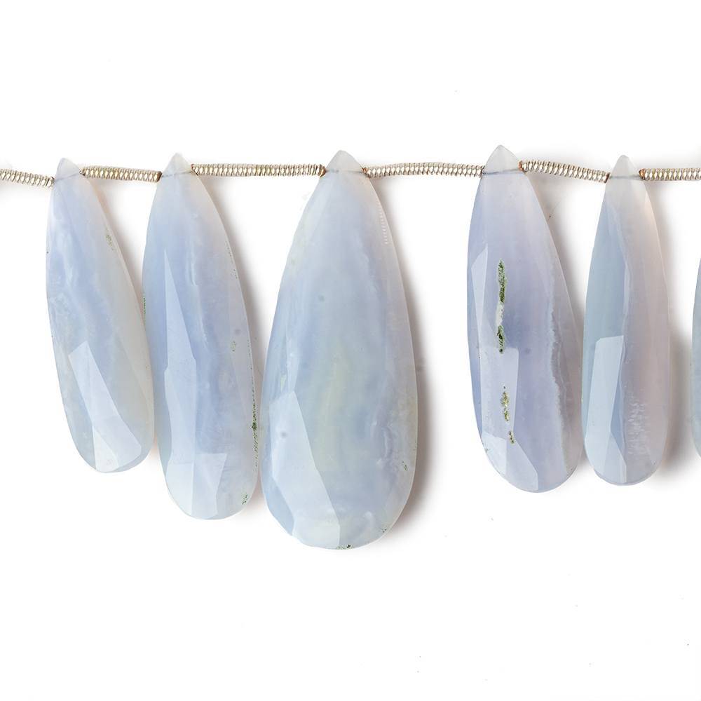 26x7-40x15mm Blue Lace Agate Faceted Pear Beads 8 inch 17 pieces - Beadsofcambay.com
