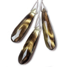 27 - 32mm Bi-Color Quartz Elongated Faceted Pear Focal Set of 3 - Beadsofcambay.com