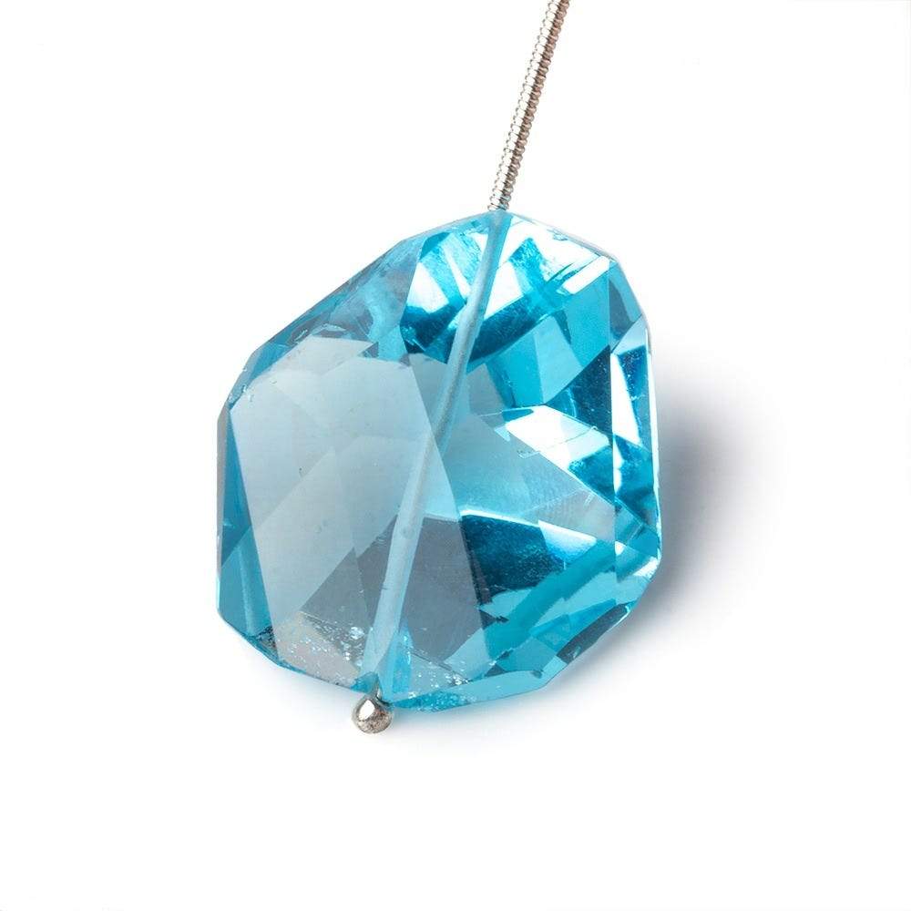 27.5x25.5mm Swiss Blue Topaz Faceted Nugget Focal Bead 1 piece - Beadsofcambay.com