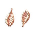 27x13x1mm Copper Charm Leaf Set of 2 - Beadsofcambay.com