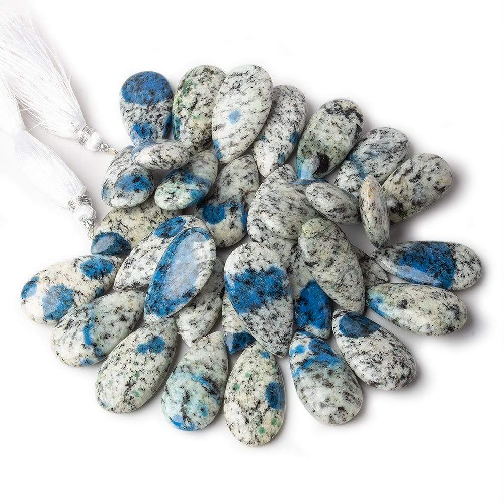 27x15-30x14mm K2 Azurite Granite "K2 Jasper" plain pear beads 8 inch 33 pieces - Beadsofcambay.com