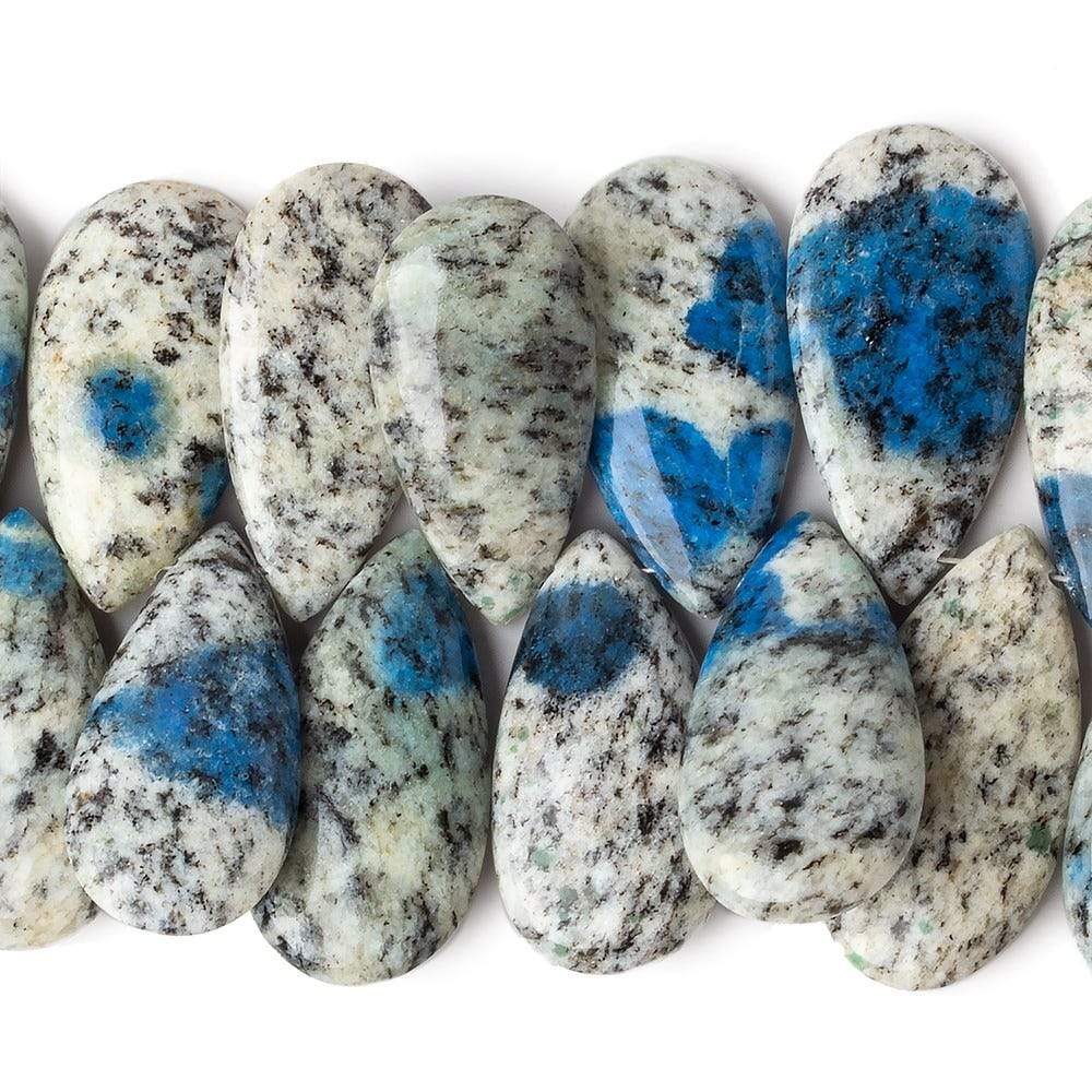 27x15-30x14mm K2 Azurite Granite "K2 Jasper" plain pear beads 8 inch 33 pieces - Beadsofcambay.com