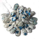 27x15-30x15mm K2 Azurite Granite "K2 Jasper" plain pear beads 8 inch 35 pieces - Beadsofcambay.com