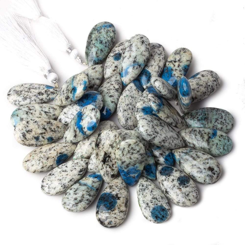 27x15-30x15mm K2 Azurite Granite "K2 Jasper" plain pear beads 8 inch 35 pieces - Beadsofcambay.com