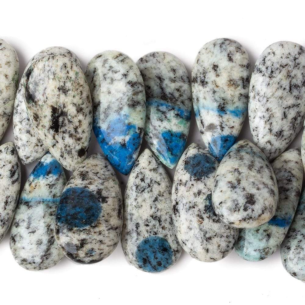 27x15-30x15mm K2 Azurite Granite "K2 Jasper" plain pear beads 8 inch 35 pieces - Beadsofcambay.com