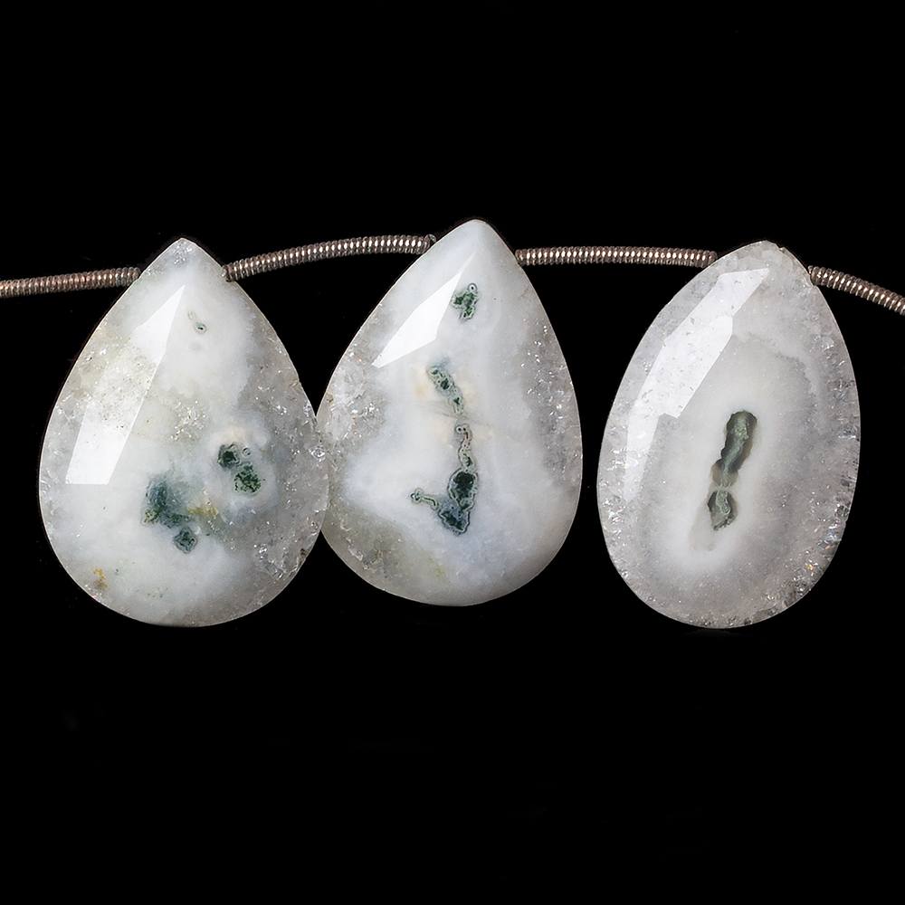 27x18-29x20mm Peacock Solar Quartz faceted pear beads 9 inch 12 pieces - Beadsofcambay.com