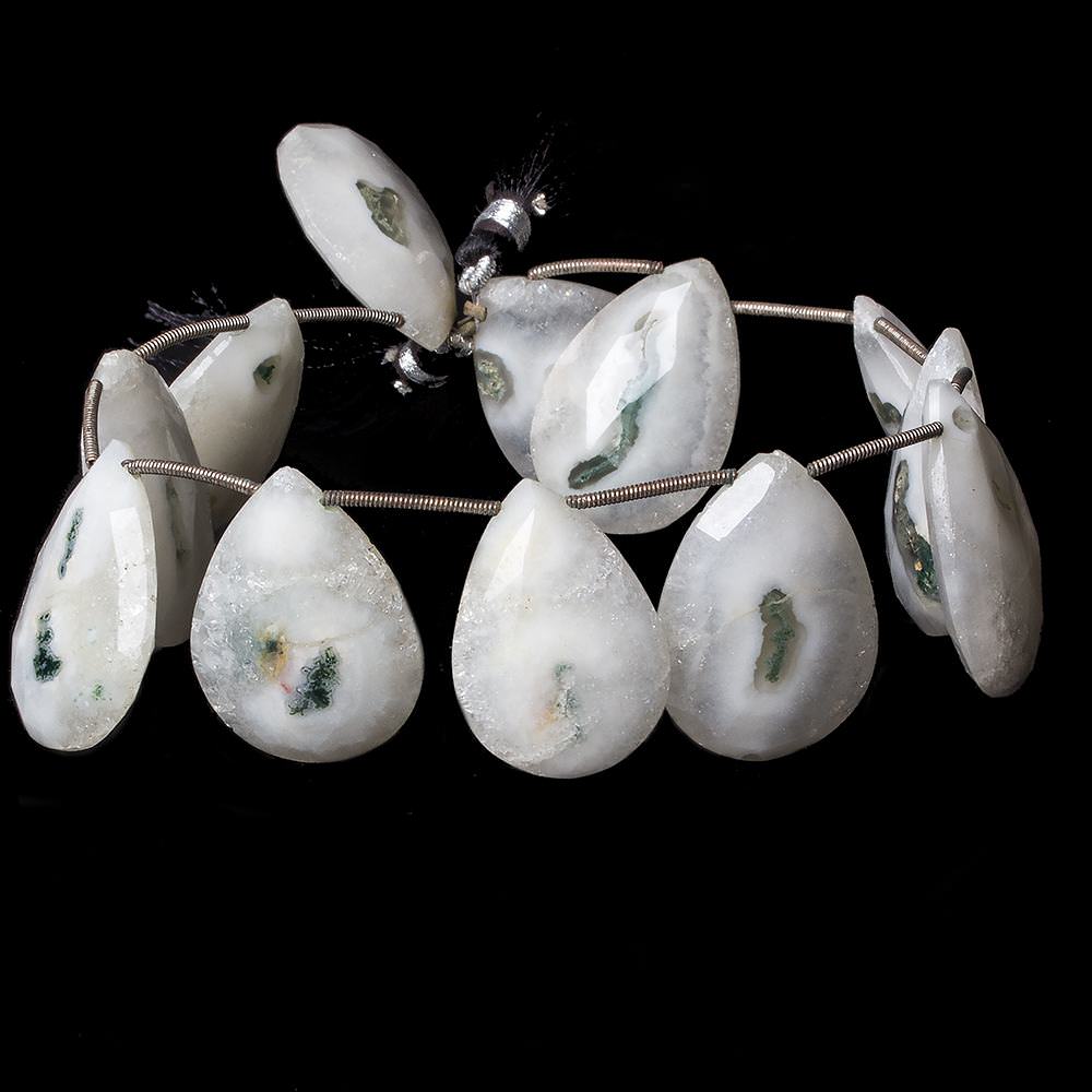 27x18-29x20mm Peacock Solar Quartz faceted pear beads 9 inch 12 pieces - Beadsofcambay.com